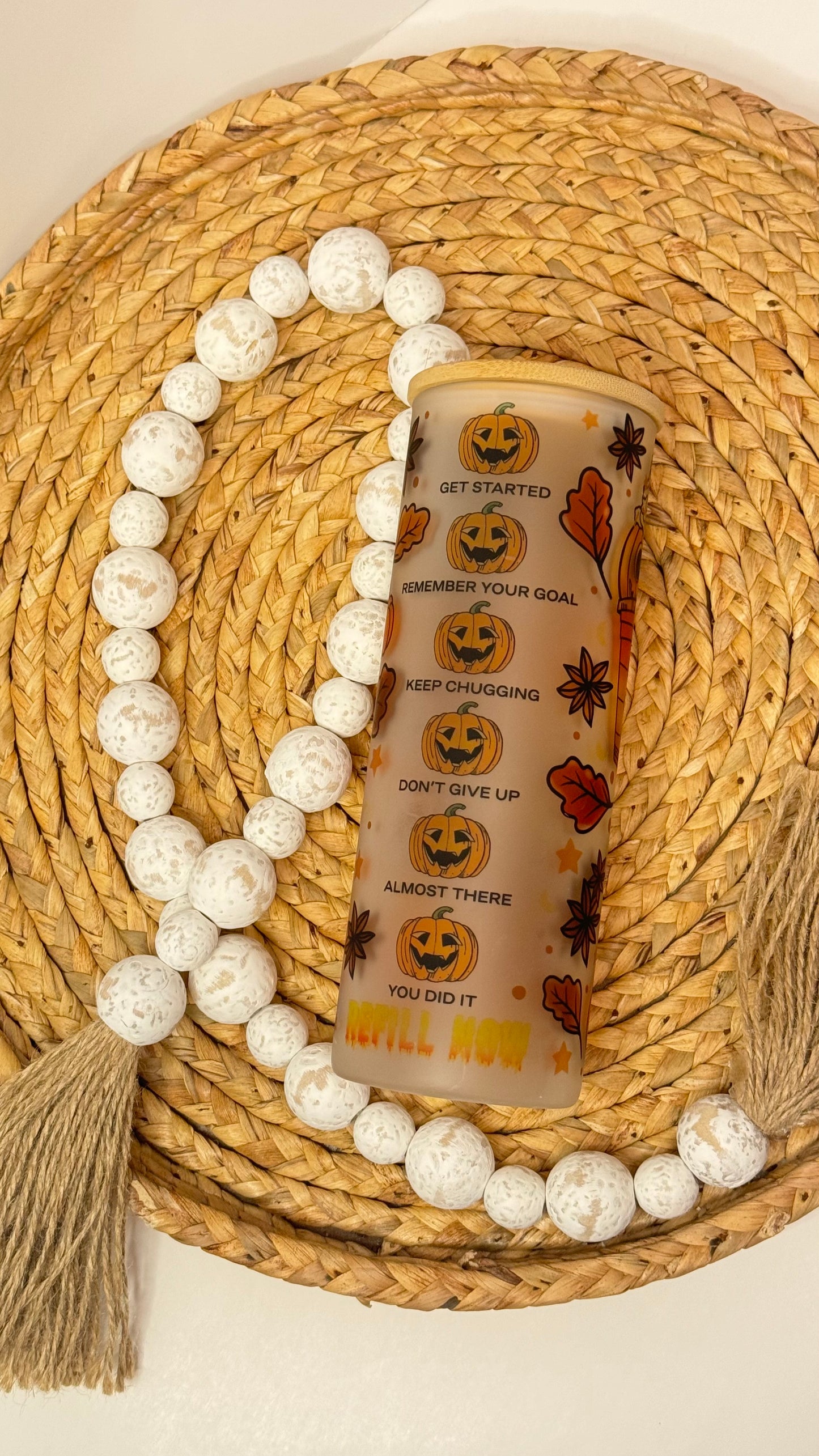 Fall Pumpkin Spice Frosted Tumbler