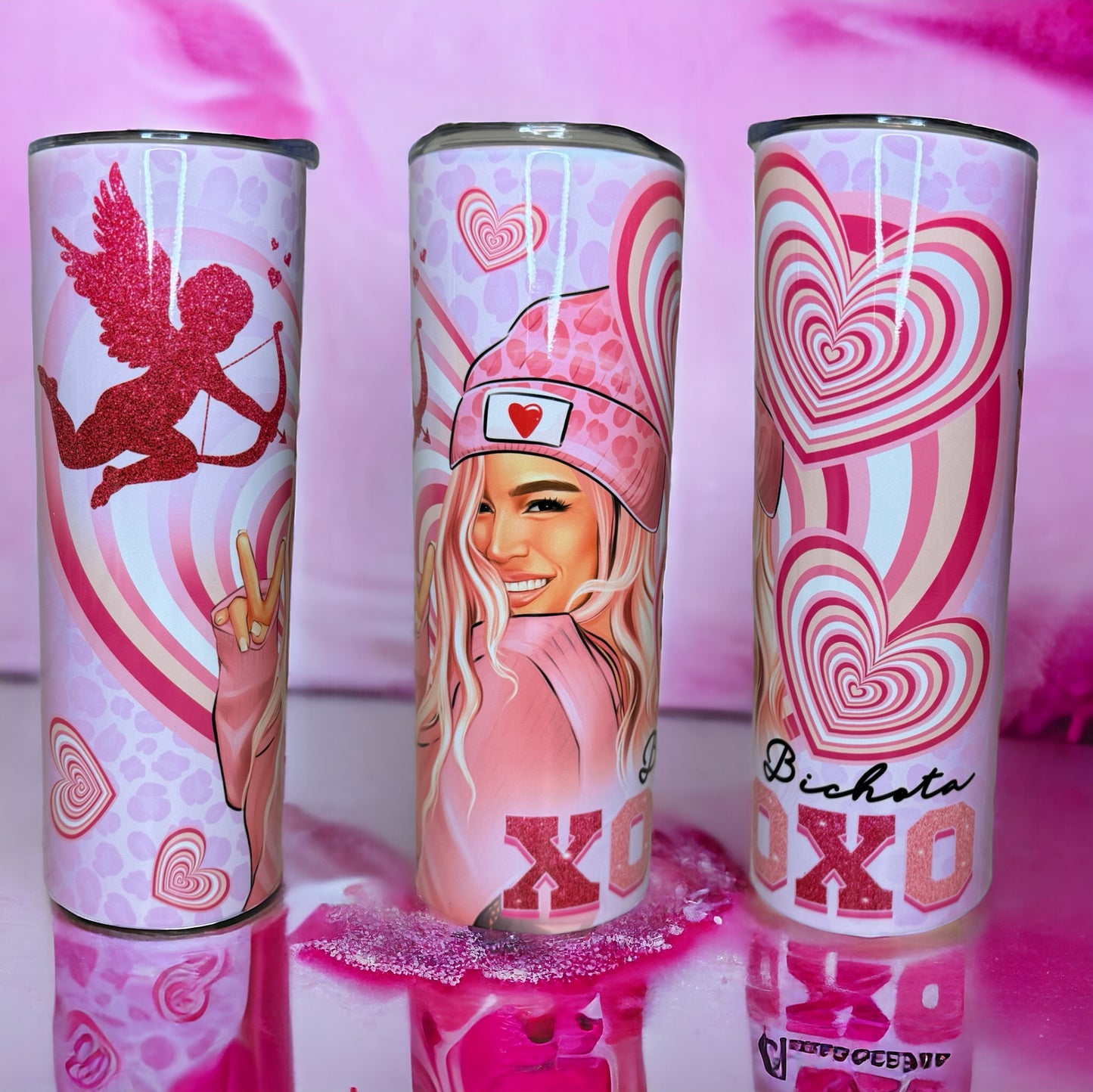 Rainbow Heart Cupid Bichota Tumbler