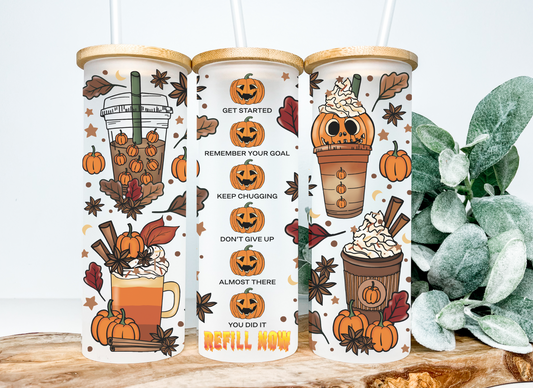 Fall Pumpkin Spice Frosted Tumbler